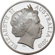 Australia 5 Dollars Aviation - S.25 Sandringham 2010 Proof KM# 1511 ELIZABETH II AUSTRALIA 2010 IRB coin obverse Australia 5 Dollars Aviation - S.25 Sandringham 2010 Proof KM# 1511 ELIZABETH II AUSTRALIA 2010 IRB coin obverse