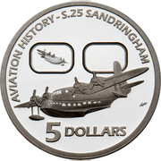 Australia 5 Dollars Aviation - S.25 Sandringham 2010 Proof KM# 1511 AVIATION HISTORY - S.25 SANDRINGHAM 5 DOLLARS coin reverse Australia 5 Dollars Aviation - S.25 Sandringham 2010 Proof KM# 1511 AVIATION HISTORY - S.25 SANDRINGHAM 5 DOLLARS coin reverse
