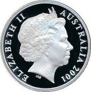 Australia 5 Dollars Bathurst Ladies Organizing Committee 2001 B Proof KM# 641 ELIZABETH II AUSTRALIA 2001 coin obverse Australia 5 Dollars Bathurst Ladies Organizing Committee 2001 B Proof KM# 641 ELIZABETH II AUSTRALIA 2001 coin obverse