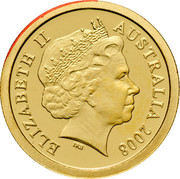 Australia 5 Dollars Binny Bilby 2008 Proof KM# 1067 ELIZABETH II AUSTRALIA 2008 IRB coin obverse Australia 5 Dollars Binny Bilby 2008 Proof KM# 1067 ELIZABETH II AUSTRALIA 2008 IRB coin obverse