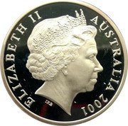 Australia 5 Dollars Clark - Parkes and Griffith 2001 KM# 638 ELIZABETH II AUSTRALIA 2001 IRB coin obverse Australia 5 Dollars Clark - Parkes and Griffith 2001 KM# 638 ELIZABETH II AUSTRALIA 2001 IRB coin obverse