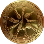 Australia 5 Dollars Commonwealth Games Manchester 2002 KM# 650 THE XVII COMMONWEALTH GAMES MANCHESTER 2002 coin reverse Australia 5 Dollars Commonwealth Games Manchester 2002 KM# 650 THE XVII COMMONWEALTH GAMES MANCHESTER 2002 coin reverse