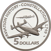 Australia 5 Dollars Constellation L749 2009 Proof KM# 1509 AVIATION HISTORY - CONSTELLATION L749 5 DOLLARS coin reverse Australia 5 Dollars Constellation L749 2009 Proof KM# 1509 AVIATION HISTORY - CONSTELLATION L749 5 DOLLARS coin reverse