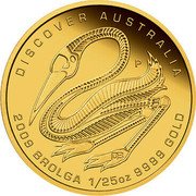 Australia 5 Dollars Discover Australia - Brolga 2009 KM# 1220 DISCOVER AUSTRALIA 2009 BROLGA 1/25 OZ 9999 GOLD P DB coin reverse Australia 5 Dollars Discover Australia - Brolga 2009 KM# 1220 DISCOVER AUSTRALIA 2009 BROLGA 1/25 OZ 9999 GOLD P DB coin reverse