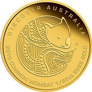 Australia 5 Dollars Discover Australia - Common Wombat 2010 KM# 1426 DISCOVER AUSTRALIA 2010 COMMON WOMBAT 1/25 OZ 9999 GOLD P DB coin reverse Australia 5 Dollars Discover Australia - Common Wombat 2010 KM# 1426 DISCOVER AUSTRALIA 2010 COMMON WOMBAT 1/25 OZ 9999 GOLD P DB coin reverse