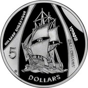 Australia 5 Dollars HMB Endeavour 2002 KM# 654 5 DOLLARS HM BARK ENDEAVOUR VOYAGES INTO HISTORY coin reverse Australia 5 Dollars HMB Endeavour 2002 KM# 654 5 DOLLARS HM BARK ENDEAVOUR VOYAGES INTO HISTORY coin reverse