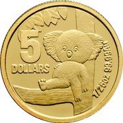 Australia 5 Dollars Kisp Koala 2008 Proof KM# 1066 ELIZABETH II AUSTRALIA 2008 IRB coin obverse Australia 5 Dollars Kisp Koala 2008 Proof KM# 1066 ELIZABETH II AUSTRALIA 2008 IRB coin obverse