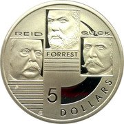 Australia 5 Dollars Reid - Forrest and Quick 2001 KM# 640 REID FORREST QUICK 5 DOLLARS coin reverse Australia 5 Dollars Reid - Forrest and Quick 2001 KM# 640 REID FORREST QUICK 5 DOLLARS coin reverse