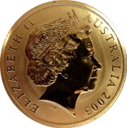 Australia 5 Dollars Rugby World Cup 2003 KM# 854 ELIZABETH II AUSTRALIA 2003 IRB coin obverse Australia 5 Dollars Rugby World Cup 2003 KM# 854 ELIZABETH II AUSTRALIA 2003 IRB coin obverse
