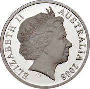 Australia 5 Dollars Scouts Australia Centenary 2008 KM# 1050 ELIZABETH II AUSTRALIA 2008 IRB coin obverse Australia 5 Dollars Scouts Australia Centenary 2008 KM# 1050 ELIZABETH II AUSTRALIA 2008 IRB coin obverse