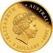 Australia 5 Dollars Sitting Koala 2009 KM# 1113 ELIZABETH II AUSTRALIA 2009 5 DOLLARS IRB coin obverse Australia 5 Dollars Sitting Koala 2009 KM# 1113 ELIZABETH II AUSTRALIA 2009 5 DOLLARS IRB coin obverse
