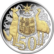 Australia 50 Cents 50 Anniversary Of Decimal Currency 2016  50 SD coin reverse Australia 50 Cents 50 Anniversary Of Decimal Currency 2016  50 SD coin reverse