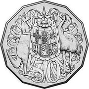Australia 50 Cents 50 Years Decimal Currency 2016  50 SD coin reverse Australia 50 Cents 50 Years Decimal Currency 2016  50 SD coin reverse