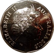 Australia 50 Cents 50th Anniversary of The Royal Australian Mint (Copper-Nickel) 2015 UNC KM# 2191 ELIZABETH II AUSTRALIA 2015 coin obverse Australia 50 Cents 50th Anniversary of The Royal Australian Mint (Copper-Nickel) 2015 UNC KM# 2191 ELIZABETH II AUSTRALIA 2015 coin obverse