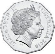 Australia 50 Cents AIATSIS 2014 KM# 2159 ELIZABETH II AUSTRALIA 2014 IRB coin obverse Australia 50 Cents AIATSIS 2014 KM# 2159 ELIZABETH II AUSTRALIA 2014 IRB coin obverse