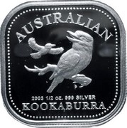 Australia 50 Cents Australian Kookaburra 2003 KM# 684 AUSTRALIAN KOOKABURRA 2003 1/2 OZ. 999 SILVER P coin reverse Australia 50 Cents Australian Kookaburra 2003 KM# 684 AUSTRALIAN KOOKABURRA 2003 1/2 OZ. 999 SILVER P coin reverse