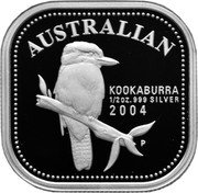Australia 50 Cents Australian Kookaburra 2004 KM# 876 AUSTRALIAN KOOKABURRA 1/2 OZ. 999 SILVER 2004 P SA coin reverse
