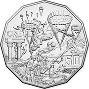 Australia 50 Cents Crete 2015 KM# 2190 CRETE 50 1941 coin reverse Australia 50 Cents Crete 2015 KM# 2190 CRETE 50 1941 coin reverse