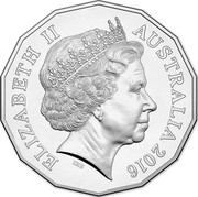 Australia 50 Cents Lunar Monkey 2016  ELIZABETH II AUSTRALIA 2016 coin obverse Australia 50 Cents Lunar Monkey 2016  ELIZABETH II AUSTRALIA 2016 coin obverse