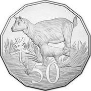 Australia 50 Cents Lunar Year of the Goat Cu Ni 2015  50 coin reverse Australia 50 Cents Lunar Year of the Goat Cu Ni 2015  50 coin reverse