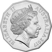 Australia 50 Cents Richie Benaud 1930-2015 2017 UNC ELIZABETH II AUSTRALIA 2017 IRB coin obverse Australia 50 Cents Richie Benaud 1930-2015 2017 UNC ELIZABETH II AUSTRALIA 2017 IRB coin obverse