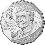 Australia 50 Cents Richie Benaud 1930-2015 2017 UNC RICHIE BENAUD 1930-2015 50 coin reverse Australia 50 Cents Richie Benaud 1930-2015 2017 UNC RICHIE BENAUD 1930-2015 50 coin reverse