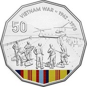 Australia 50 Cents Vietnam War 2016  VIETNAM WAR ∙ 1962 - 1975 50 coin reverse Australia 50 Cents Vietnam War 2016  VIETNAM WAR ∙ 1962 - 1975 50 coin reverse