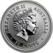 Australia 50 Cents Year of the Goat 2003 KM# 664 ELIZABETH II AUSTRALIA 50 CENTS IRB coin obverse Australia 50 Cents Year of the Goat 2003 KM# 664 ELIZABETH II AUSTRALIA 50 CENTS IRB coin obverse