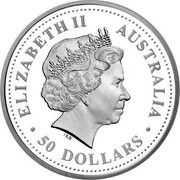 Australia 50 Dollars Cooktown orchid 2006 P Proof KM# 981 ELIZABETH II AUSTRALIA 50 DOLLARS coin obverse Australia 50 Dollars Cooktown orchid 2006 P Proof KM# 981 ELIZABETH II AUSTRALIA 50 DOLLARS coin obverse