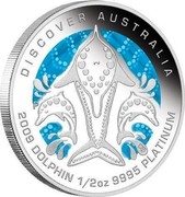 Australia 50 Dollars Discover Australia - Dolphin 2009 KM# 1238 DISCOVER AUSTRALIA 2009 DOLPHIN 1/2 OZ 9995 PLATINUM P DB coin reverse Australia 50 Dollars Discover Australia - Dolphin 2009 KM# 1238 DISCOVER AUSTRALIA 2009 DOLPHIN 1/2 OZ 9995 PLATINUM P DB coin reverse