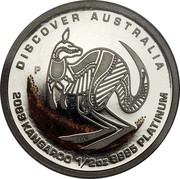 Australia 50 Dollars Discover Australia - Kangaroo 2009 KM# 1237 DISCOVER AUSTRALIA 1009 KANGAROO 1/2 OZ 9995 PLATINUM P DB coin reverse Australia 50 Dollars Discover Australia - Kangaroo 2009 KM# 1237 DISCOVER AUSTRALIA 1009 KANGAROO 1/2 OZ 9995 PLATINUM P DB coin reverse