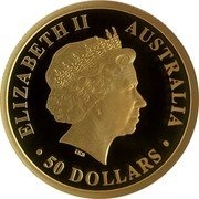 Australia 50 Dollars (Discover Australia - Kangaroo) KM# 1227 ELIZABETH II AUSTRALIA 50 DOLLARS IRB coin obverse Australia 50 Dollars (Discover Australia - Kangaroo) KM# 1227 ELIZABETH II AUSTRALIA 50 DOLLARS IRB coin obverse
