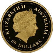 Australia 50 Dollars Echidna 2007 P Proof KM# 967 ELIZABETH II AUSTRALIA ∙50 DOLLARS∙ IRB coin obverse