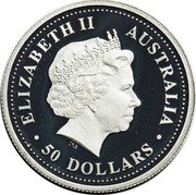 Australia 50 Dollars Geraldton wax 2008 P Proof KM# 1208 ELIZABETH II AUSTRALIA 50 DOLLARS coin obverse Australia 50 Dollars Geraldton wax 2008 P Proof KM# 1208 ELIZABETH II AUSTRALIA 50 DOLLARS coin obverse