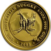 Australia 50 Dollars Kangaroos 2002 KM# 692 THE AUSTRALIAN NUGGET 1/2 OZ. 9999 GOLD 2002 MG coin reverse