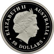 Australia 50 Dollars Native Frangipani 2008 P Proof KM# 1207 ELIZABETH II AUSTRALIA 50 DOLLARS coin obverse Australia 50 Dollars Native Frangipani 2008 P Proof KM# 1207 ELIZABETH II AUSTRALIA 50 DOLLARS coin obverse