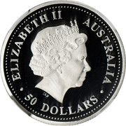 Australia 50 Dollars Single koala on branch 2004 Proof KM# 933 ELIZABETH II AUSTRALIA 50 DOLLARS coin obverse Australia 50 Dollars Single koala on branch 2004 Proof KM# 933 ELIZABETH II AUSTRALIA 50 DOLLARS coin obverse