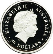 Australia 50 Dollars Single Koala with Gum Leave 2005 Proof KM# 937 ELIZABETH II AUSTRALIA 50 DOLLARS IRB coin obverse