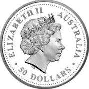 Australia 50 Dollars Waratah 2007 P Proof KM# 997 ELIZABETH II AUSTRALIA ∙50 DOLLARS∙ IRB coin obverse