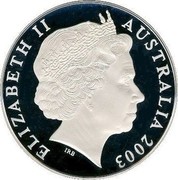 Australia Five Dollars Rugby World Cup 2003 KM# 810 ELIZABETH II AUSTRALIA 2003 IRB coin obverse Australia Five Dollars Rugby World Cup 2003 KM# 810 ELIZABETH II AUSTRALIA 2003 IRB coin obverse