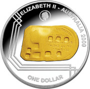 Australia One Dollar 1852 Adelaide Assay Office Gold Ingot 2009 Proof ELIZABETH II - AUSTRALIA 2009 ONE DOLLAR coin obverse Australia One Dollar 1852 Adelaide Assay Office Gold Ingot 2009 Proof ELIZABETH II - AUSTRALIA 2009 ONE DOLLAR coin obverse