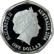 Australia One Dollar Imperial Test Dollar 2004  ELIZABETH II AUSTRALIA 2004 ONE DOLLAR coin obverse Australia One Dollar Imperial Test Dollar 2004  ELIZABETH II AUSTRALIA 2004 ONE DOLLAR coin obverse