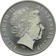 Australia One Dollar Kangaroo with ball 2008 KM# 1061 ELIZABETH II AUSTRALIA 2008 IRB coin obverse Australia One Dollar Kangaroo with ball 2008 KM# 1061 ELIZABETH II AUSTRALIA 2008 IRB coin obverse