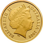 Australia Ten Dollars Kangaroo bounding in grassland 2008 P KM# 1772 ELIZABETH II AUSTRALIA 2008 coin obverse Australia Ten Dollars Kangaroo bounding in grassland 2008 P KM# 1772 ELIZABETH II AUSTRALIA 2008 coin obverse