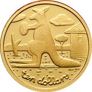 Australia Ten Dollars Kangaroo bounding in grassland 2008 P KM# 1772 TEN DOLLARS coin reverse Australia Ten Dollars Kangaroo bounding in grassland 2008 P KM# 1772 TEN DOLLARS coin reverse