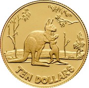 Australia Ten Dollars Rolf Harris Kangaroo 2007 P KM# 851d TEN DOLLARS coin reverse Australia Ten Dollars Rolf Harris Kangaroo 2007 P KM# 851d TEN DOLLARS coin reverse