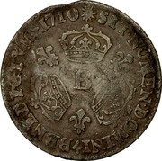 France 1/10 ECU Louis XIV 1710 B KM# 379.2 SIT NOMEN DOMINI BENEDICTVM 1710 B coin reverse France 1/10 ECU Louis XIV 1710 B KM# 379.2 SIT NOMEN DOMINI BENEDICTVM 1710 B coin reverse