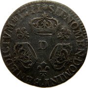 France 1/10 ECU Louis XIV 1711 D KM# 379.4 SIT NOMEN DOMINI BENEDICTVM 1711 D coin reverse France 1/10 ECU Louis XIV 1711 D KM# 379.4 SIT NOMEN DOMINI BENEDICTVM 1711 D coin reverse