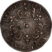 France 1/10 ECU Louis XIV 1715 G KM# 379.6 SIT NOMEN DOMINI BENEDICTVM 1715 G coin reverse France 1/10 ECU Louis XIV 1715 G KM# 379.6 SIT NOMEN DOMINI BENEDICTVM 1715 G coin reverse