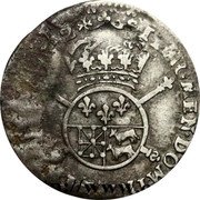 France 1/12 ECU (10 Sols) Louis XIV 1701 Cow KM# 322 SIT NOMEN DOMINI BENEDICTVM 1701 coin reverse